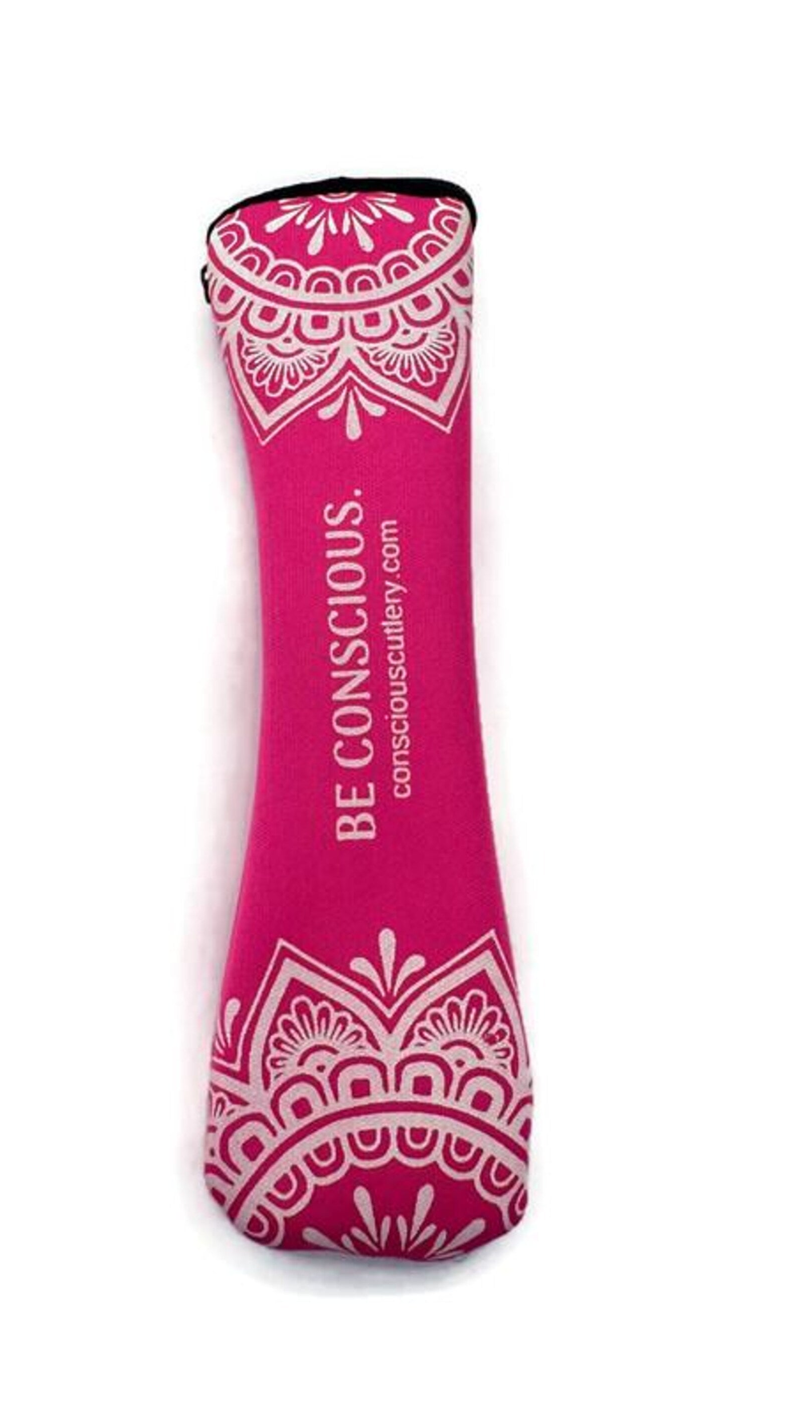 Pink Mandala Limestone Neoprene Travel Cutlery Set 