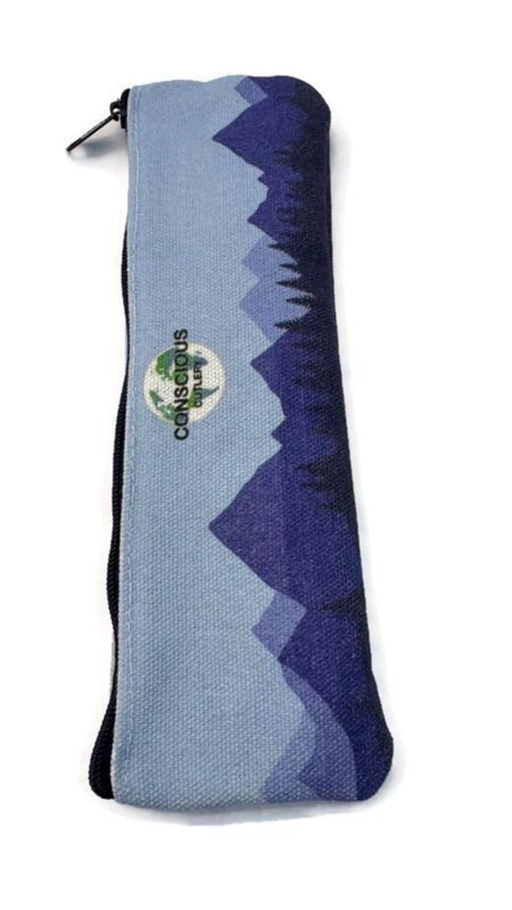 Blue Mountains Travel Cutlery Set w/ Cotton Linen Pouch 