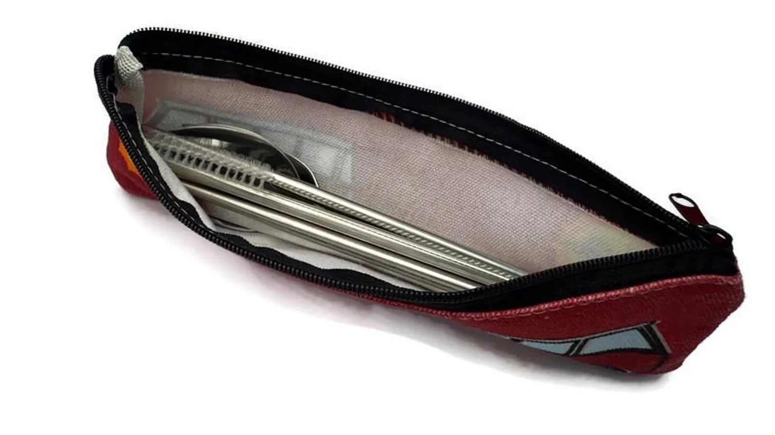 Red Vanagon Travel Cutlery Set w/ Cotton Linen Pouch