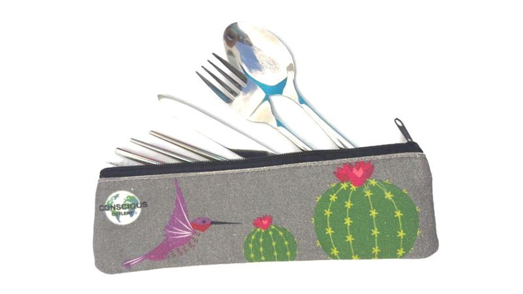 Humming Bird and Cactus Travel Cutlery Set 