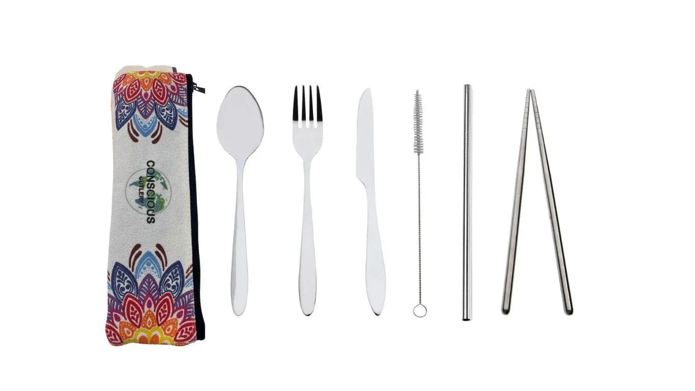 Colorful Bliss Mandala Travel Cutlery Set