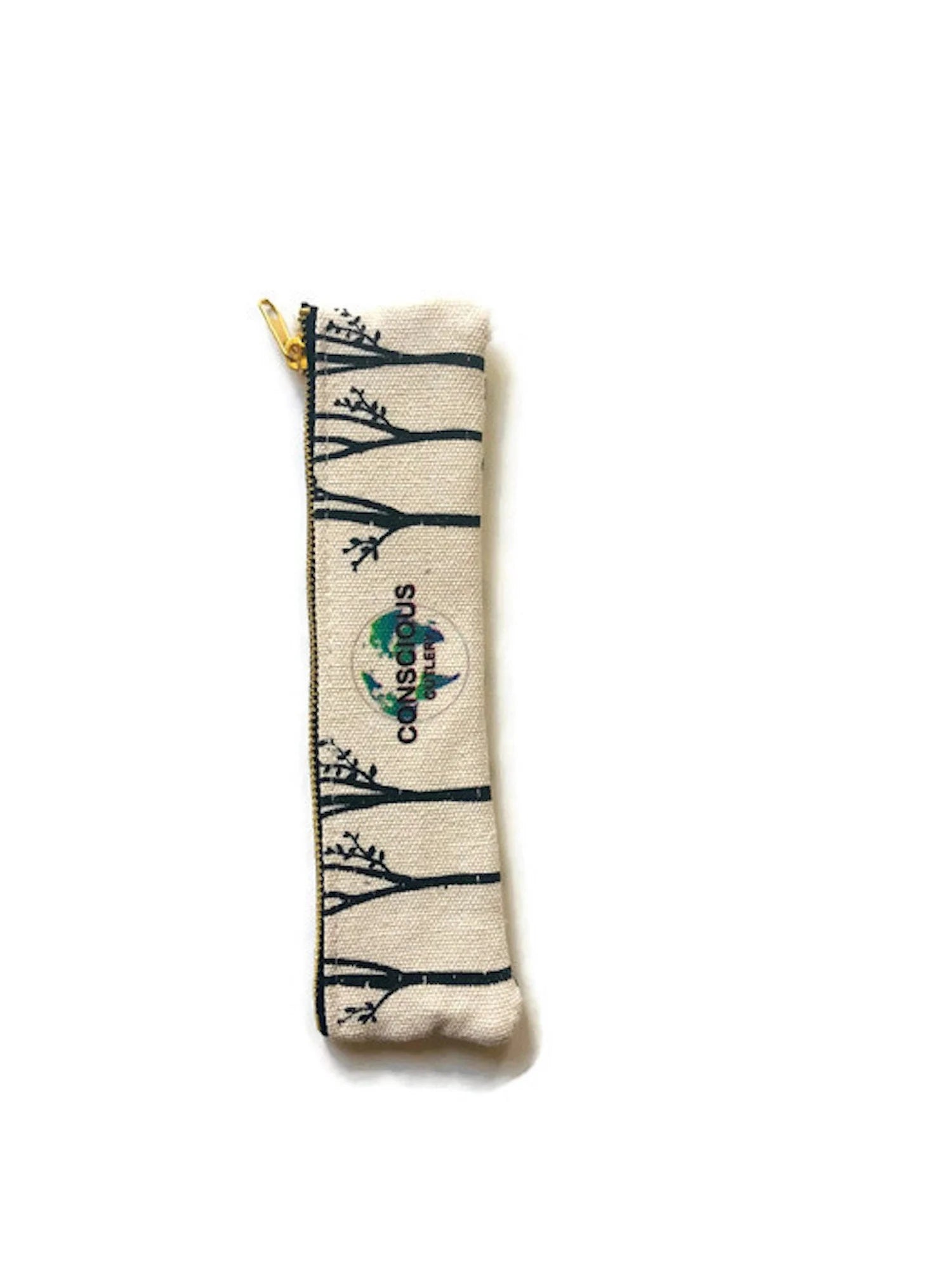 7 Piece Travel Cutlery Set With Hemp Pouch TREES